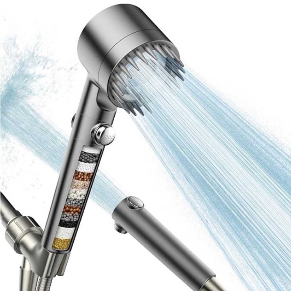 Filtered Shower Head with Handheld, High Pressure Water Flow